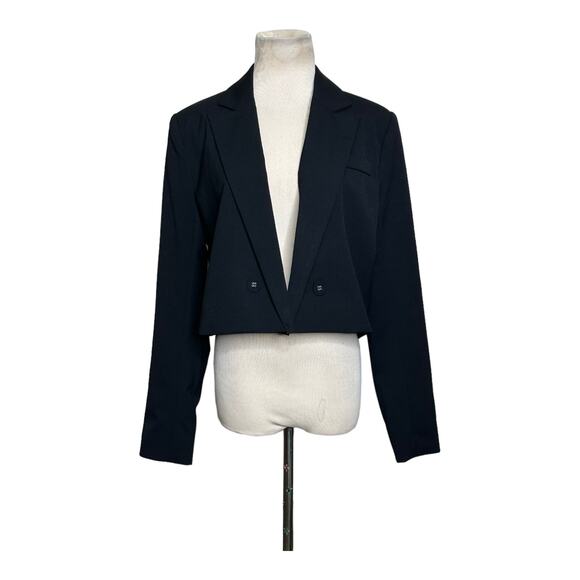 Danielle Bernstein black long sleeves open front jacket size Small - Picture 9 of 10